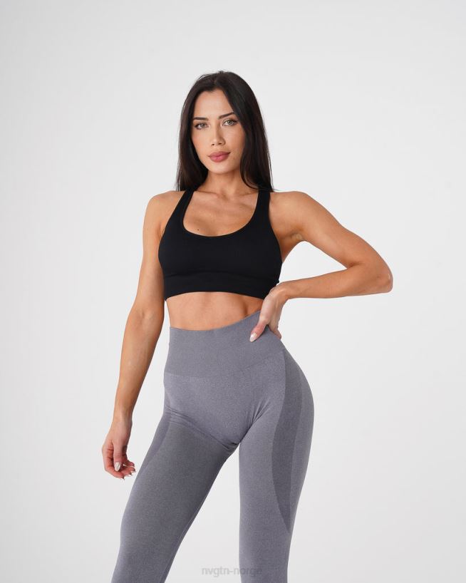 galaxy ribbet sømløs BH 22RN2T158 svart Fitness NVGTN kvinner