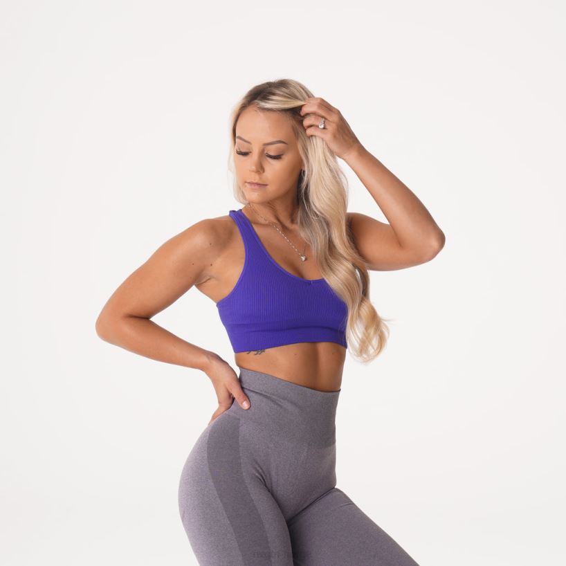 galaxy ribbet sømløs BH 22RN2T227 asurblått Fitness NVGTN kvinner