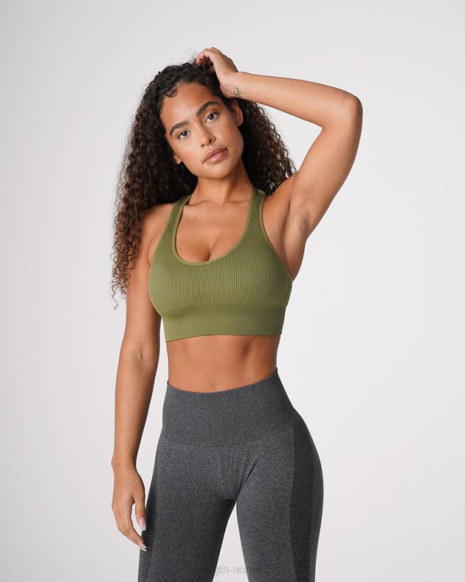 galaxy ribbet sømløs BH 22RN2T243 kakigrønn Fitness NVGTN kvinner