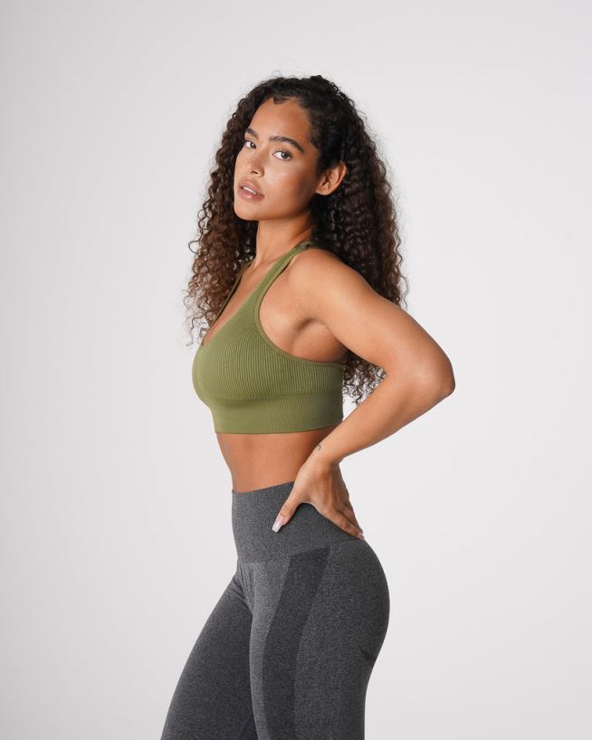 galaxy ribbet sømløs BH 22RN2T243 kakigrønn Fitness NVGTN kvinner