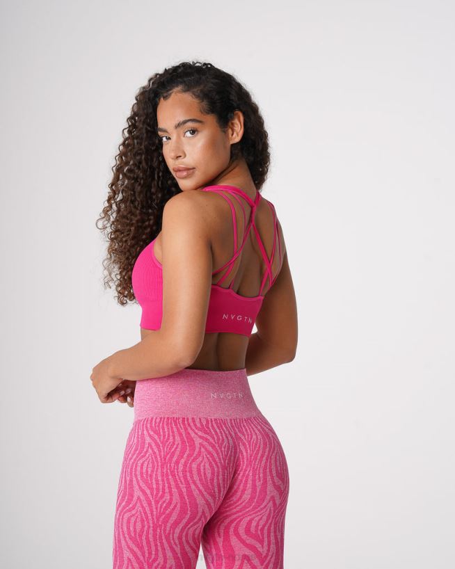 galaxy ribbet sømløs BH 22RN2T64 fuchsia Fitness NVGTN kvinner