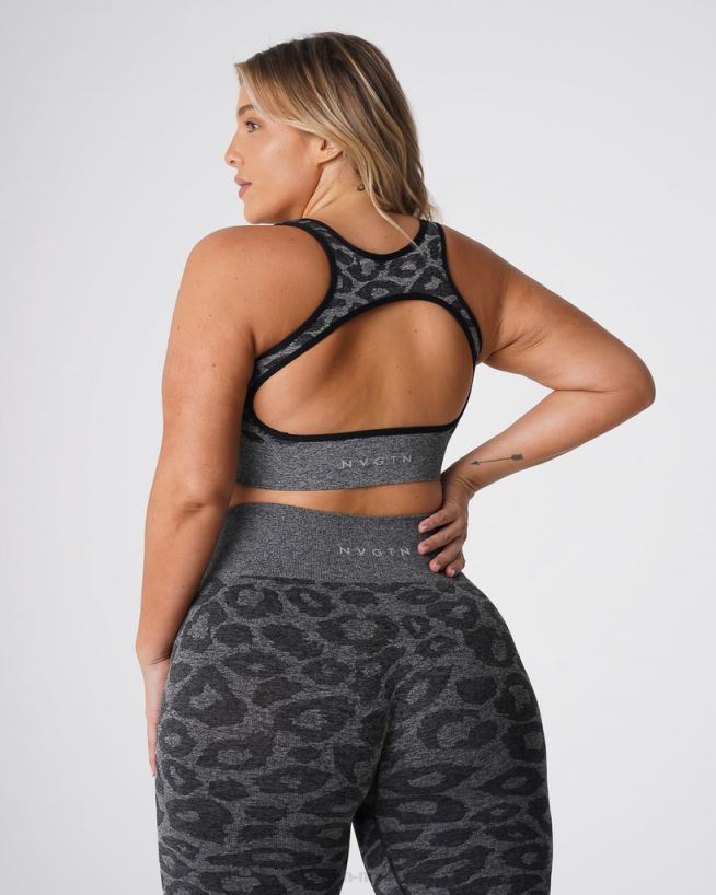 leopard eclipse sømløs bh 22RN2T213 svartflekkete Fitness NVGTN kvinner