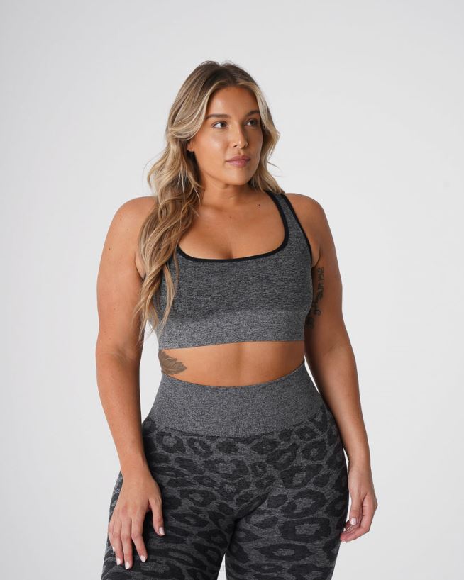 leopard eclipse sømløs bh 22RN2T213 svartflekkete Fitness NVGTN kvinner