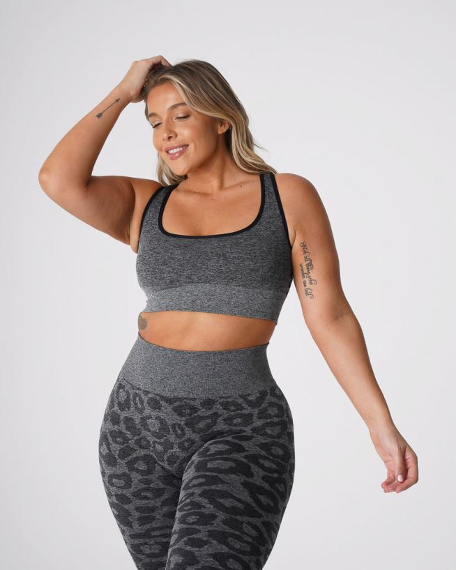leopard eclipse sømløs bh 22RN2T213 svartflekkete Fitness NVGTN kvinner