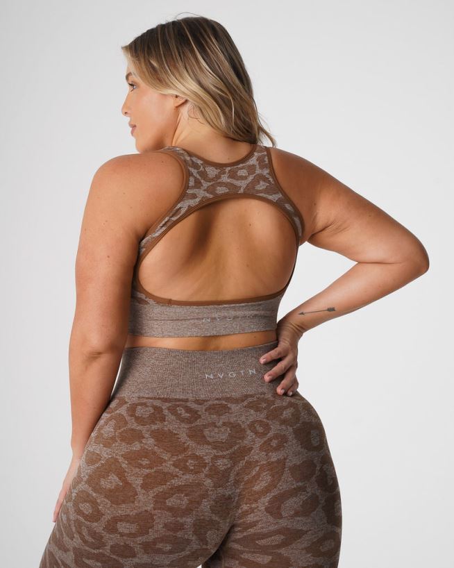 leopard eclipse sømløs bh 22RN2T216 mokka Fitness NVGTN kvinner