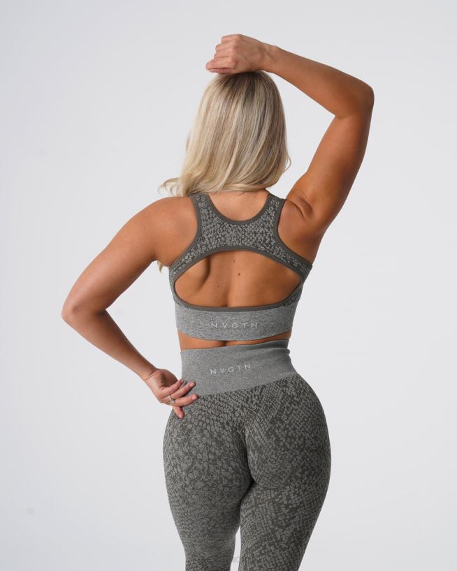 slangeskinn eclipse sømløs bh 22RN2T221 kakigrønn Fitness NVGTN kvinner