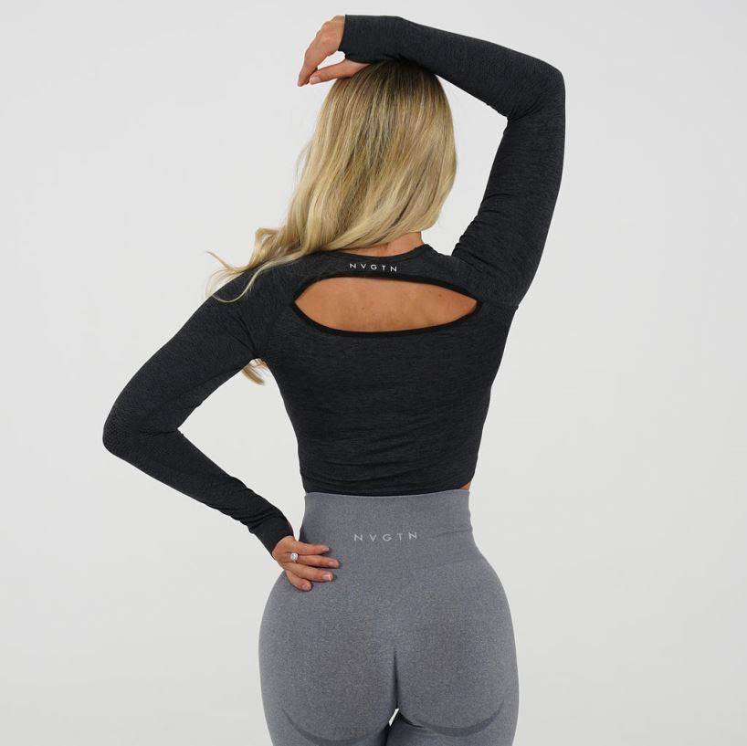 glimt av lange ermer 22RN2T315 midnatt Fitness NVGTN kvinner