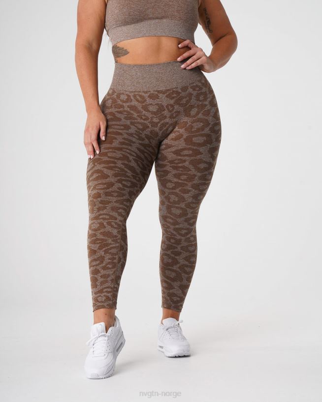 leopard sømløse leggings 22RN2T679 mokka Fitness NVGTN kvinner