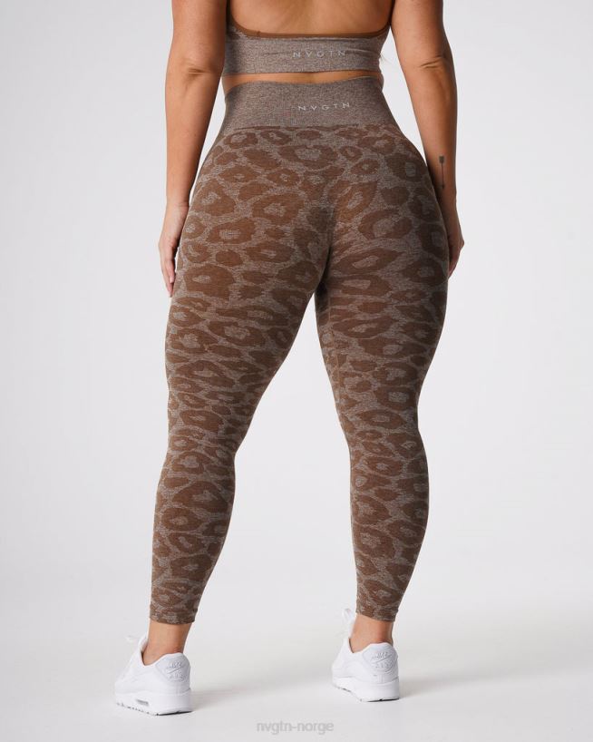 leopard sømløse leggings 22RN2T679 mokka Fitness NVGTN kvinner