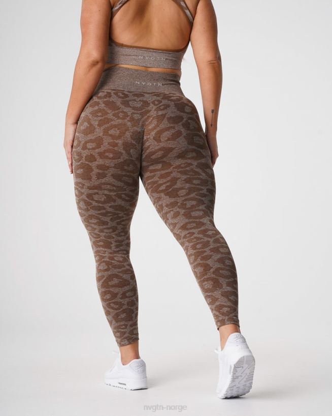 leopard sømløse leggings 22RN2T679 mokka Fitness NVGTN kvinner