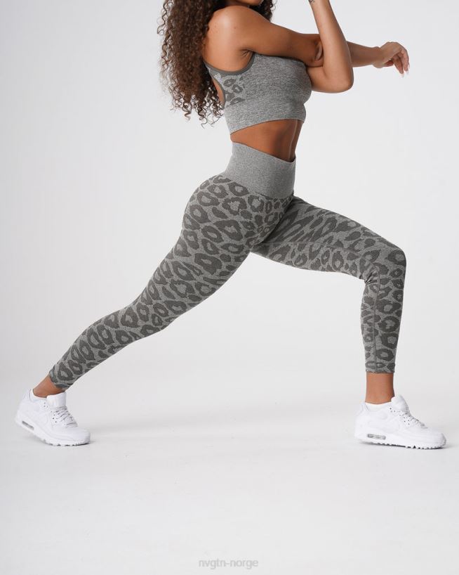 leopard sømløse leggings 22RN2T685 kakigrønn Fitness NVGTN kvinner