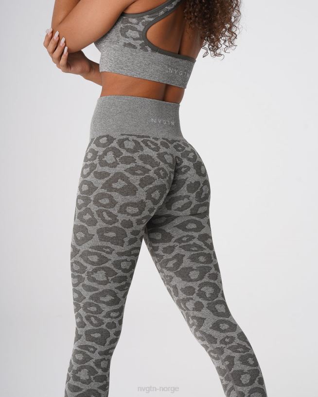 leopard sømløse leggings 22RN2T685 kakigrønn Fitness NVGTN kvinner