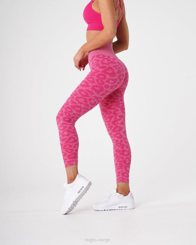 leopard sømløse leggings 22RN2T689 fuchsia Fitness NVGTN kvinner