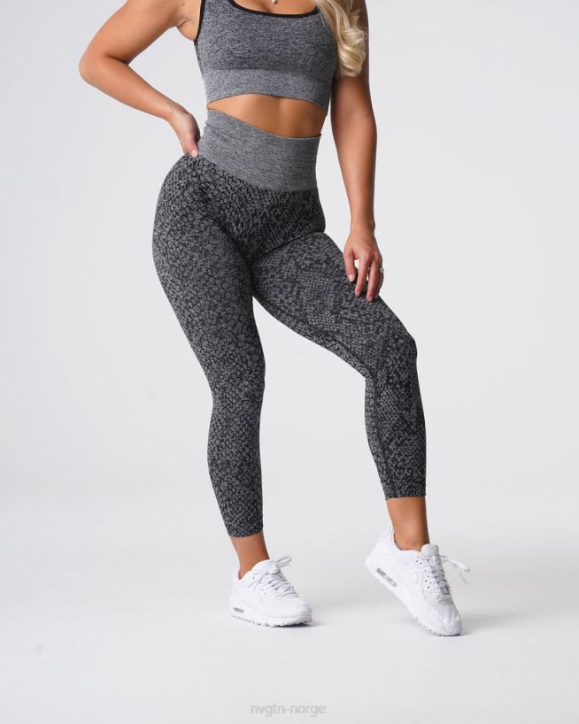 sømløse leggings fra slangeskinn 22RN2T678 svartflekkete Fitness NVGTN kvinner