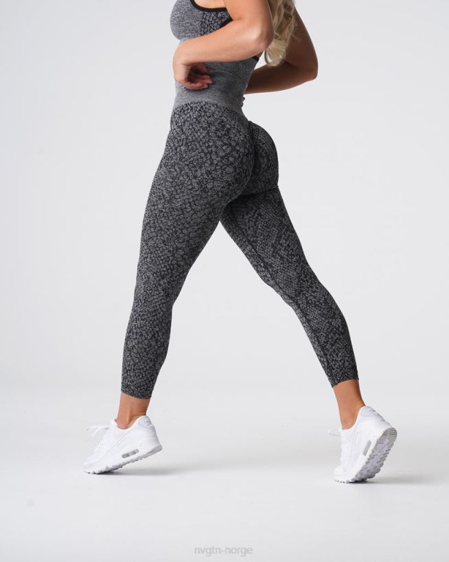 sømløse leggings fra slangeskinn 22RN2T678 svartflekkete Fitness NVGTN kvinner