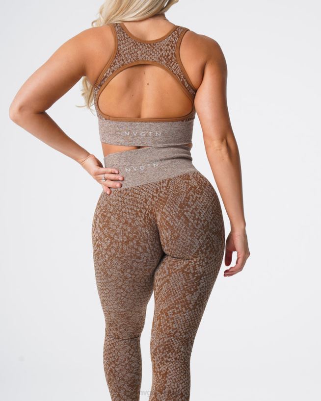 sømløse leggings fra slangeskinn 22RN2T681 mokka Fitness NVGTN kvinner