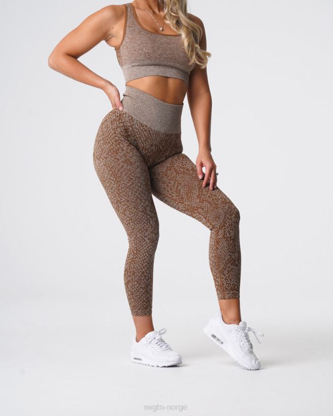 sømløse leggings fra slangeskinn 22RN2T681 mokka Fitness NVGTN kvinner