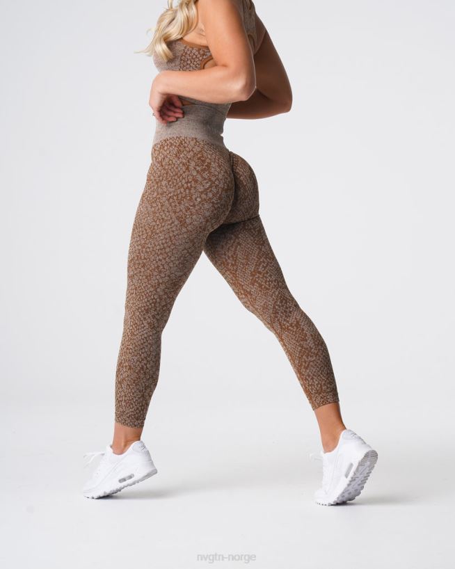 sømløse leggings fra slangeskinn 22RN2T681 mokka Fitness NVGTN kvinner