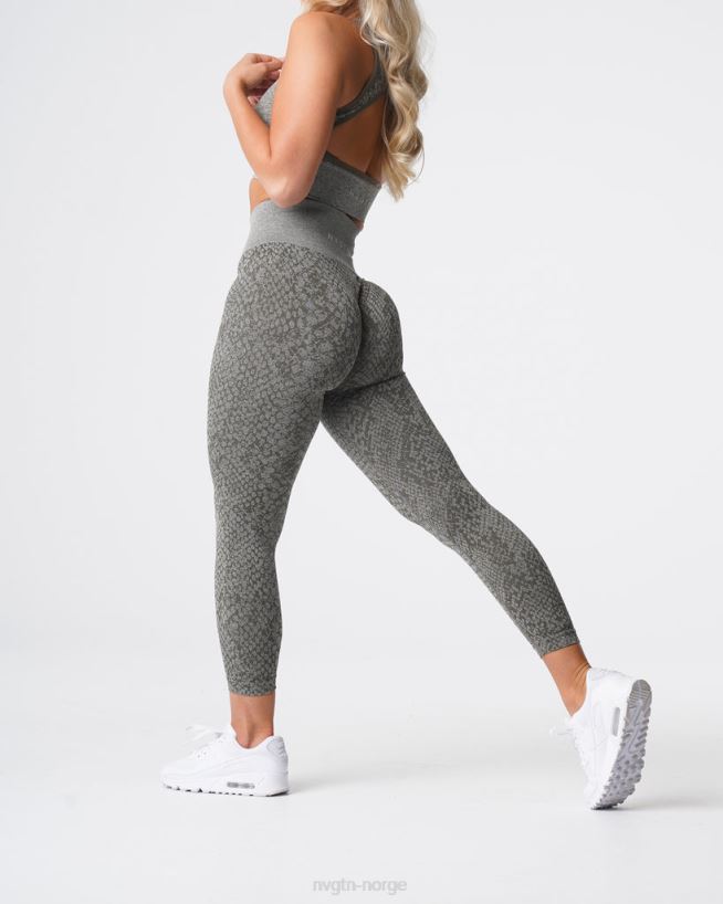 sømløse leggings fra slangeskinn 22RN2T686 kakigrønn Fitness NVGTN kvinner