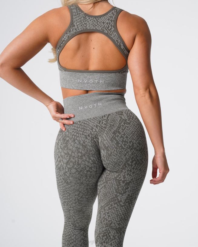 sømløse leggings fra slangeskinn 22RN2T686 kakigrønn Fitness NVGTN kvinner