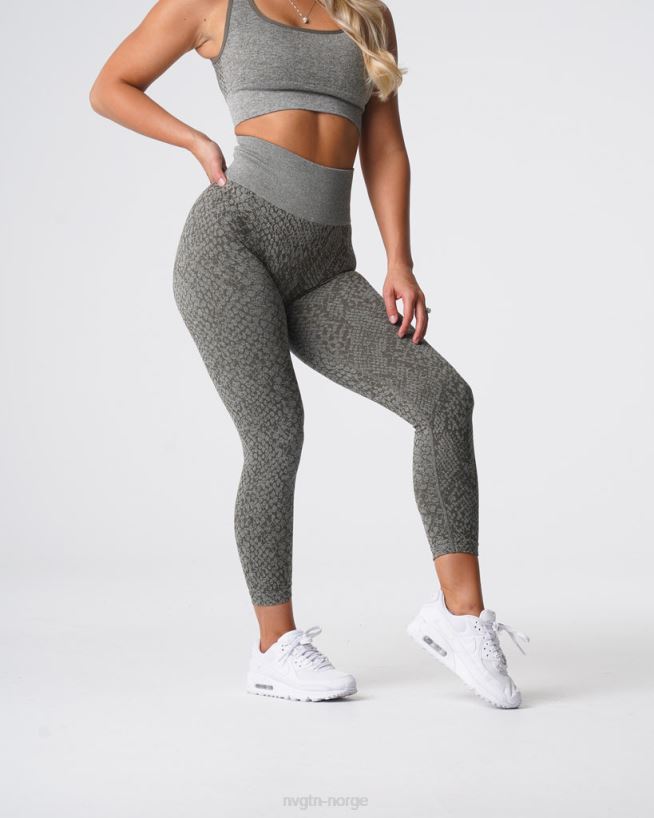 sømløse leggings fra slangeskinn 22RN2T686 kakigrønn Fitness NVGTN kvinner