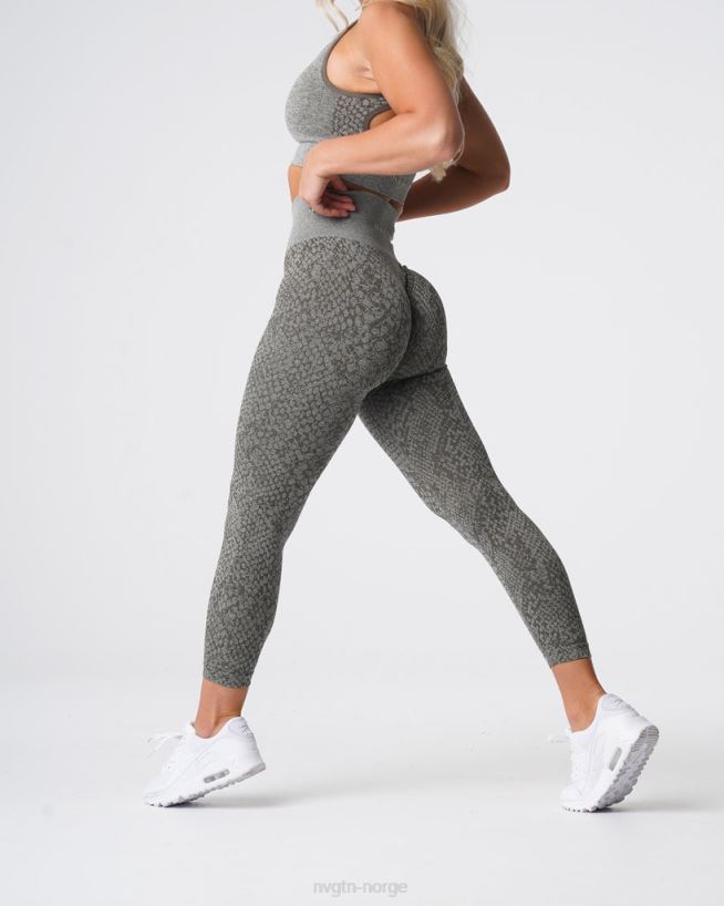 sømløse leggings fra slangeskinn 22RN2T686 kakigrønn Fitness NVGTN kvinner