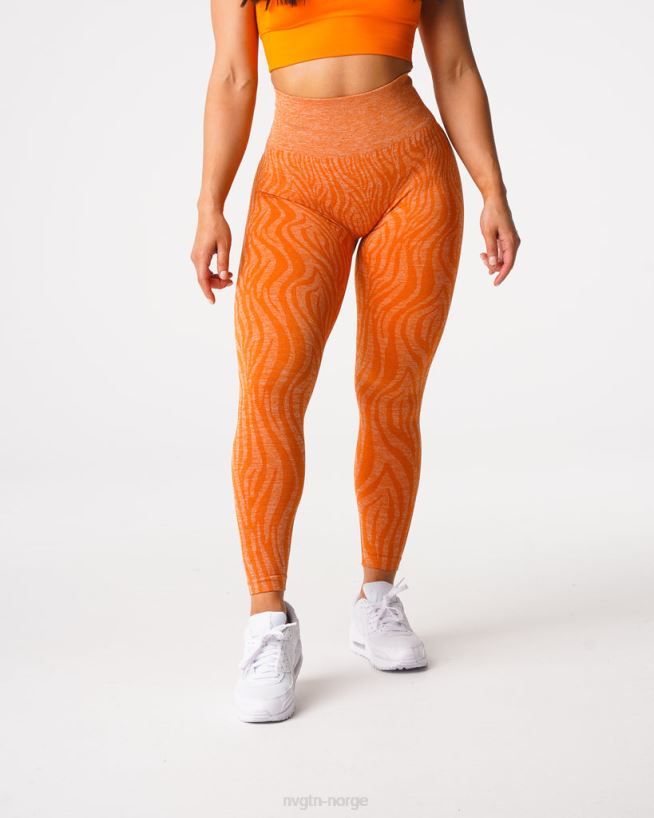 sebra sømløse leggings 22RN2T683 brent oransje Fitness NVGTN kvinner