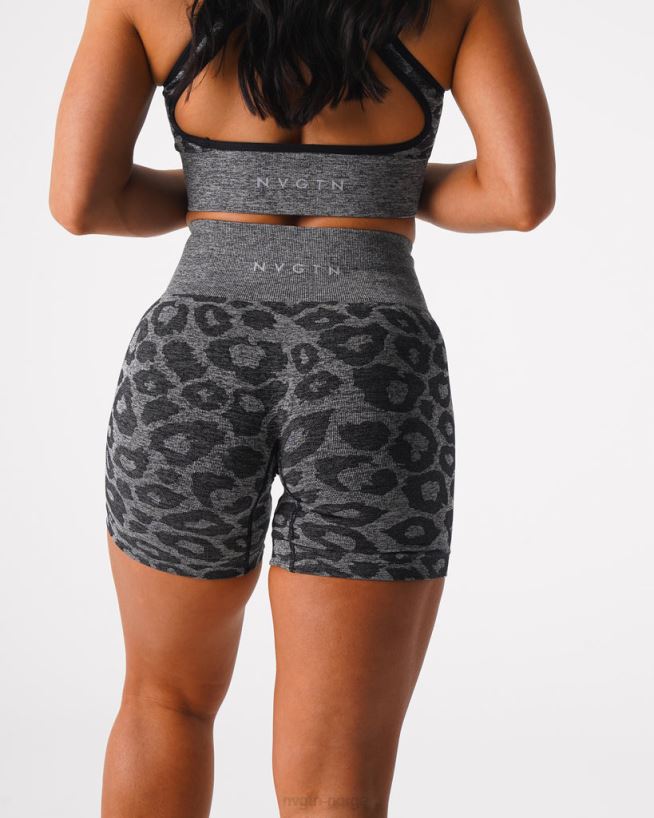 leopard sømløse shorts 22RN2T467 svartflekkete Fitness NVGTN kvinner