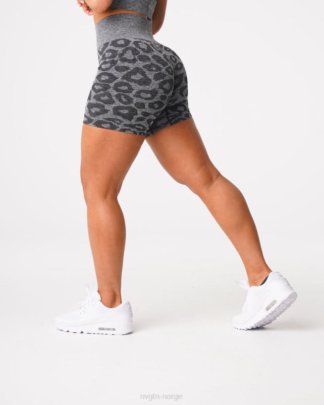 leopard sømløse shorts 22RN2T467 svartflekkete Fitness NVGTN kvinner