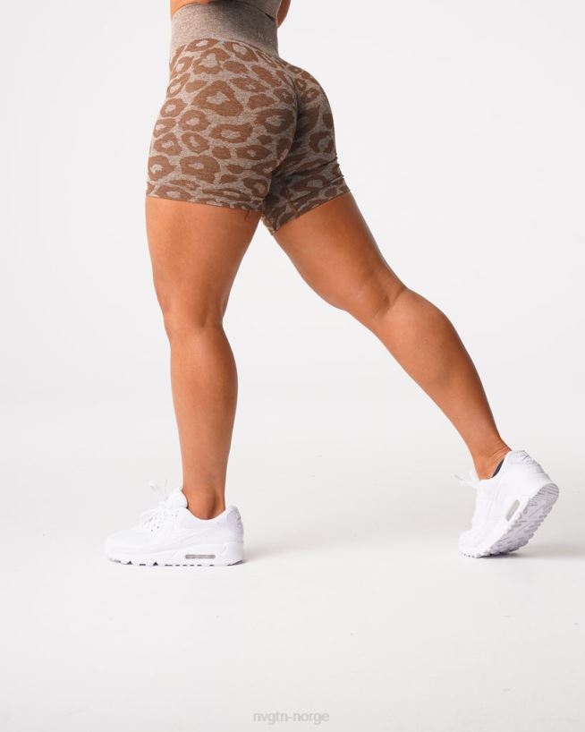 leopard sømløse shorts 22RN2T469 mokka Fitness NVGTN kvinner