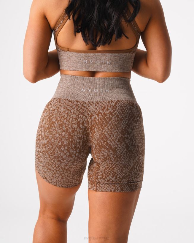 slangeskinn sømløse shorts 22RN2T475 mokka Fitness NVGTN kvinner
