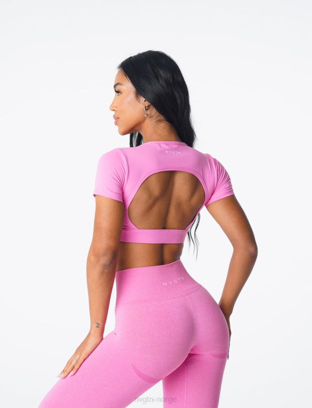 åpen t-skjorte bak 22RN2T79 tyggegummi rosa Fitness NVGTN kvinner