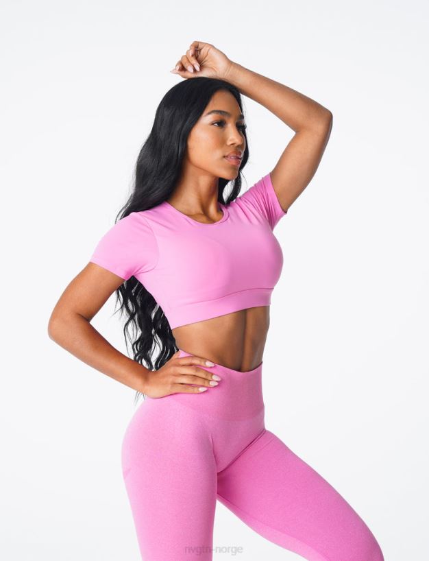 åpen t-skjorte bak 22RN2T79 tyggegummi rosa Fitness NVGTN kvinner
