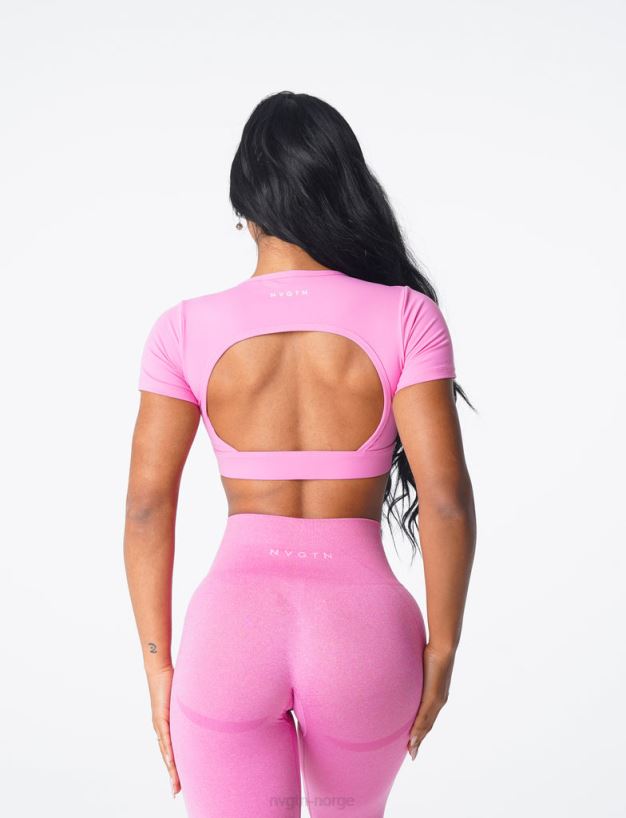 åpen t-skjorte bak 22RN2T79 tyggegummi rosa Fitness NVGTN kvinner