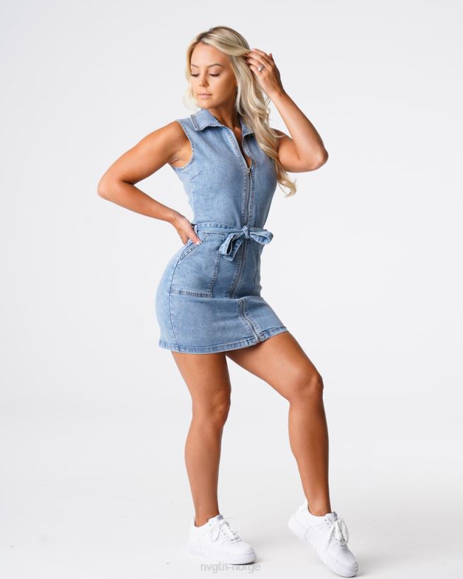 søt overraskelse denim minikjole 22RN2T720 lett vask livsstil NVGTN kvinner