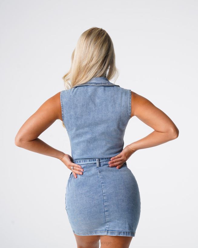 søt overraskelse denim minikjole 22RN2T720 lett vask livsstil NVGTN kvinner