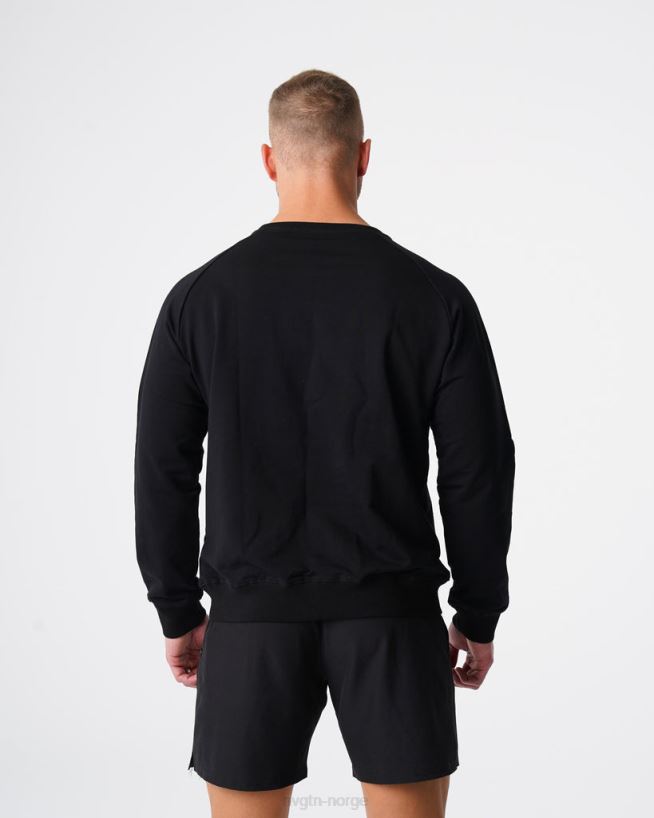 genser med rund hals 22RN2T790 svart topper NVGTN menn