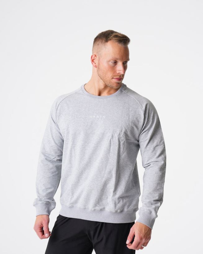 genser med rund hals 22RN2T792 grå topper NVGTN menn